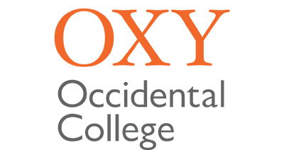 Occidental College logo with orange OXY on top